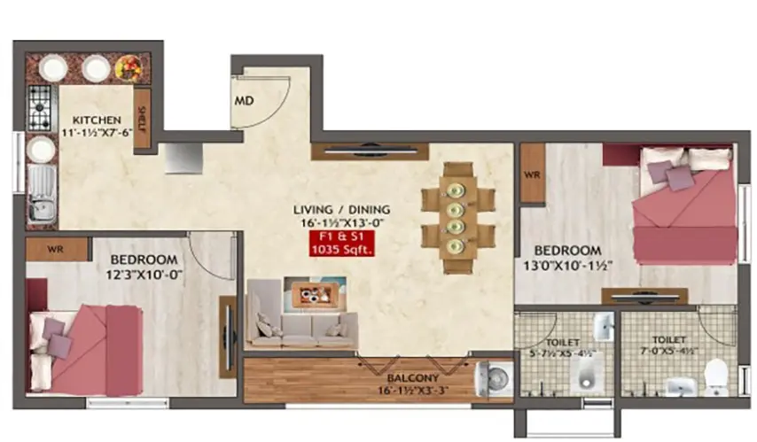 twobhk_1035_K Simpsonite-1035